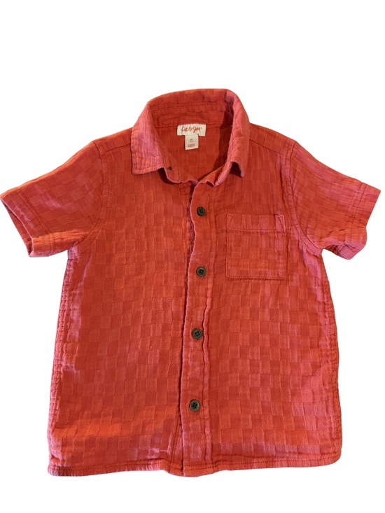 Cat & Jack Other - Cat & Jack Coral-Red Short Sleeve Button-Down Shirt for Kids